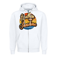 White Walking on Sunshine Zipper Hoodie - JahusDesignShop