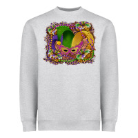 Heather Grey mardi gras mask king cake Heavyweight Sweatshirt - RanaPortraitStore
