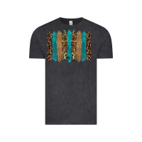 Vintage Black glitter turqoise leopard tooled leather background Vintage Tee - RanaPortraitStore