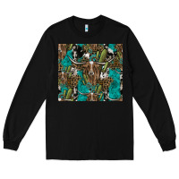 Black Longhorn Pattern Long Sleeve Tee - CowhideDigitalArt