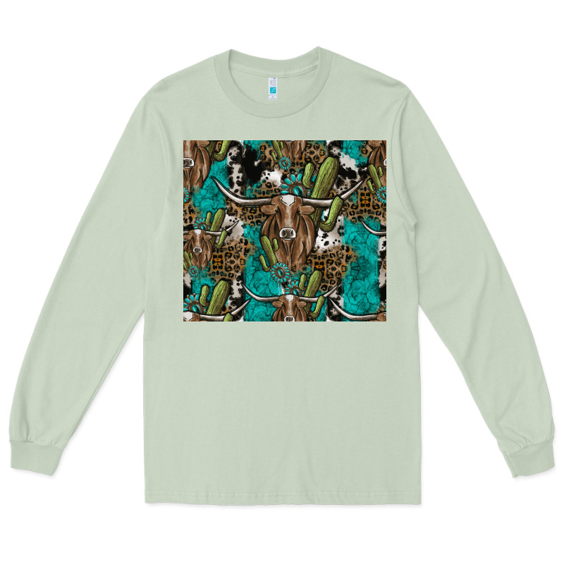 Longhorn Pattern Long Sleeve Tee by CowhideDigitalArt | Teevron