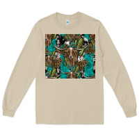 Mushroom Longhorn Pattern Long Sleeve Tee - CowhideDigitalArt