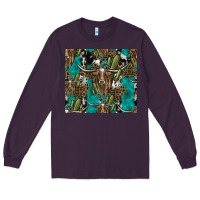 Plum Longhorn Pattern Long Sleeve Tee - CowhideDigitalArt
