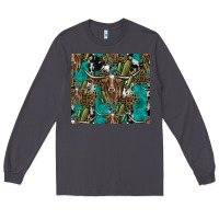 Smoke Longhorn Pattern Long Sleeve Tee - CowhideDigitalArt