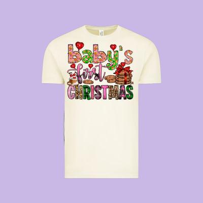Baby's First Christmas Vintage Tee Designed By Fadigitalartstudio