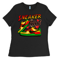 Black sneaker girl Ladies Tee - FaDigitalArtStudio
