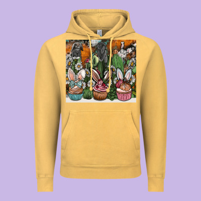 Easter Vintage Hoodie Designed By Cowhidedigitalart