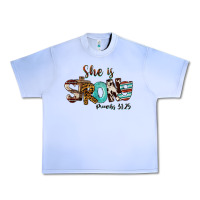 Grape Ice She Is Strong Proverbs 31 25 Urban Heavy Tee - FaDigitalArtStudio
