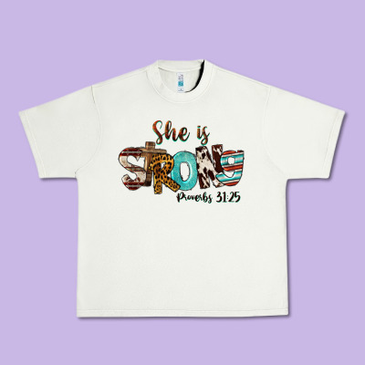 She Is Strong Proverbs 31 25 Urban Heavy Tee Designed By Fadigitalartstudio