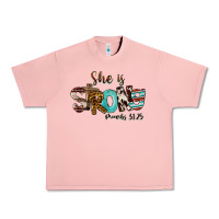 Salmon She Is Strong Proverbs 31 25 Urban Heavy Tee - FaDigitalArtStudio