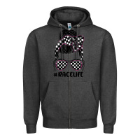 Charcoal Heather race life Zipper Hoodie - JahusDesignShop