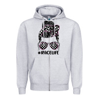 Heather Grey race life Zipper Hoodie - JahusDesignShop