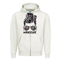 Oatmeal Heather race life Zipper Hoodie - JahusDesignShop