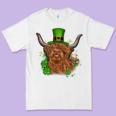 St. Patrick's Day Cow Premium Tee Designed By Oliviacreatesart