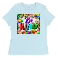 Baby Blue Western Be Kind LGBTQ Tumbler Ladies Tee - BundleAndBundleShop