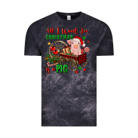 Cloud Black all i want for christmas is a pig Vintage Tee - FaDigitalArtStudio