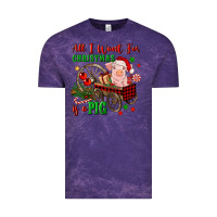 Cloud Purple all i want for christmas is a pig Vintage Tee - FaDigitalArtStudio
