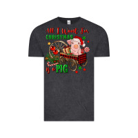 Vintage Black all i want for christmas is a pig Vintage Tee - FaDigitalArtStudio