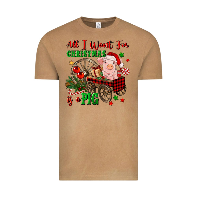 All I Want For Christmas Is A Pig Vintage Tee by FaDigitalArtStudio | Teevron