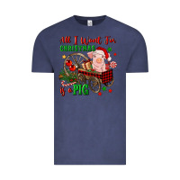 Vintage Denim all i want for christmas is a pig Vintage Tee - FaDigitalArtStudio