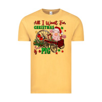 Vintage Mustard all i want for christmas is a pig Vintage Tee - FaDigitalArtStudio