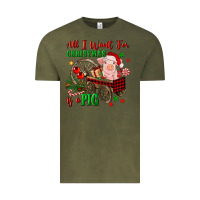 Vintage Olive all i want for christmas is a pig Vintage Tee - FaDigitalArtStudio