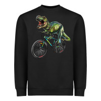 Black t rex dinosaur riding dinosaur Heavyweight Sweatshirt - RanaPortraitStore