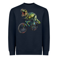 Navy t rex dinosaur riding dinosaur Heavyweight Sweatshirt - RanaPortraitStore