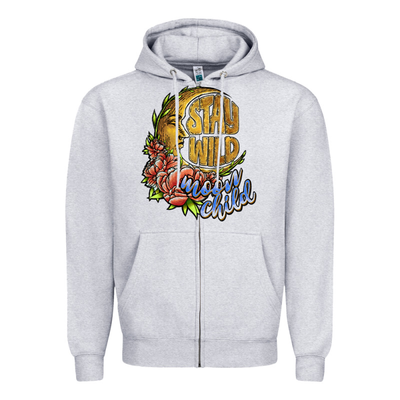 Stay Wild Moon Child Zipper Hoodie by JahusDesignShop | Teevron