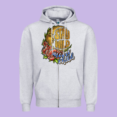 Stay Wild Moon Child Zipper Hoodie Designed By Jahusdesignshop