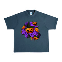 Midnight Navy halloween pumpkin patch  1 Urban Heavy Tee - BundleAndBundleShop