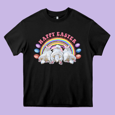 Happy Easter Bunny Tails Heavy Core Tee Designed By Ranaportraitstore