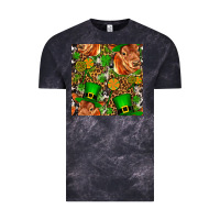 Cloud Black st patricks  cow with candy Vintage Tee - FaDigitalArtStudio