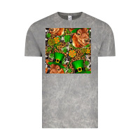 Cloud Rock st patricks  cow with candy Vintage Tee - FaDigitalArtStudio