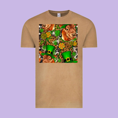 St Patricks  Cow With Candy Vintage Tee Designed By Fadigitalartstudio