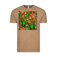 Vintage Coffee st patricks  cow with candy Vintage Tee - FaDigitalArtStudio