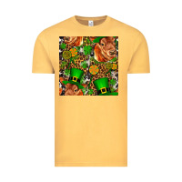 Vintage Mustard st patricks  cow with candy Vintage Tee - FaDigitalArtStudio