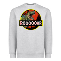 Heather Grey t rex roaring Heavyweight Sweatshirt - RanaPortraitStore