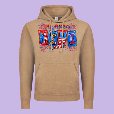 American Mini Vintage Hoodie Designed By Cowhidedigitalart
