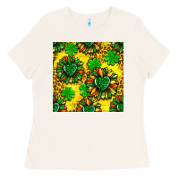 Bone St. Patrick's sunflower seamless pattern Ladies Tee - BundleAndBundleShop