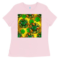 Bubblegum Pink St. Patrick's sunflower seamless pattern Ladies Tee - BundleAndBundleShop