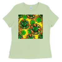 Matcha St. Patrick's sunflower seamless pattern Ladies Tee - BundleAndBundleShop