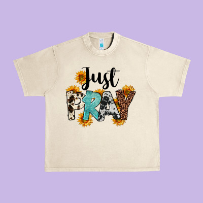 Just Pray Urban Heavy Tee Designed By Fadigitalartstudio
