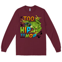 Burgundy too hip to hop frog Long Sleeve Tee - LillyAllenDesigns