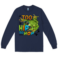 Navy too hip to hop frog Long Sleeve Tee - LillyAllenDesigns