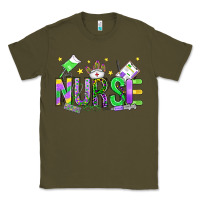 Army Green mardi gras nurse Classic Tee - OliviaCreatesArt