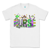 White mardi gras nurse Classic Tee - OliviaCreatesArt