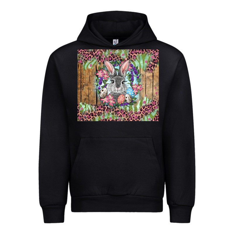 Easter Bunny With Floral Wreath And Leopard Urban Hoodie by RanaPortraitStore | Teevron