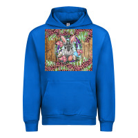 Cobalt Easter bunny with floral wreath and leopard Urban Hoodie - RanaPortraitStore