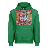 Emerald Easter bunny with floral wreath and leopard Urban Hoodie - RanaPortraitStore